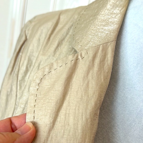 Chico’s long sleeve Jacket Blazer with metallic gold - Picture 4 of 9